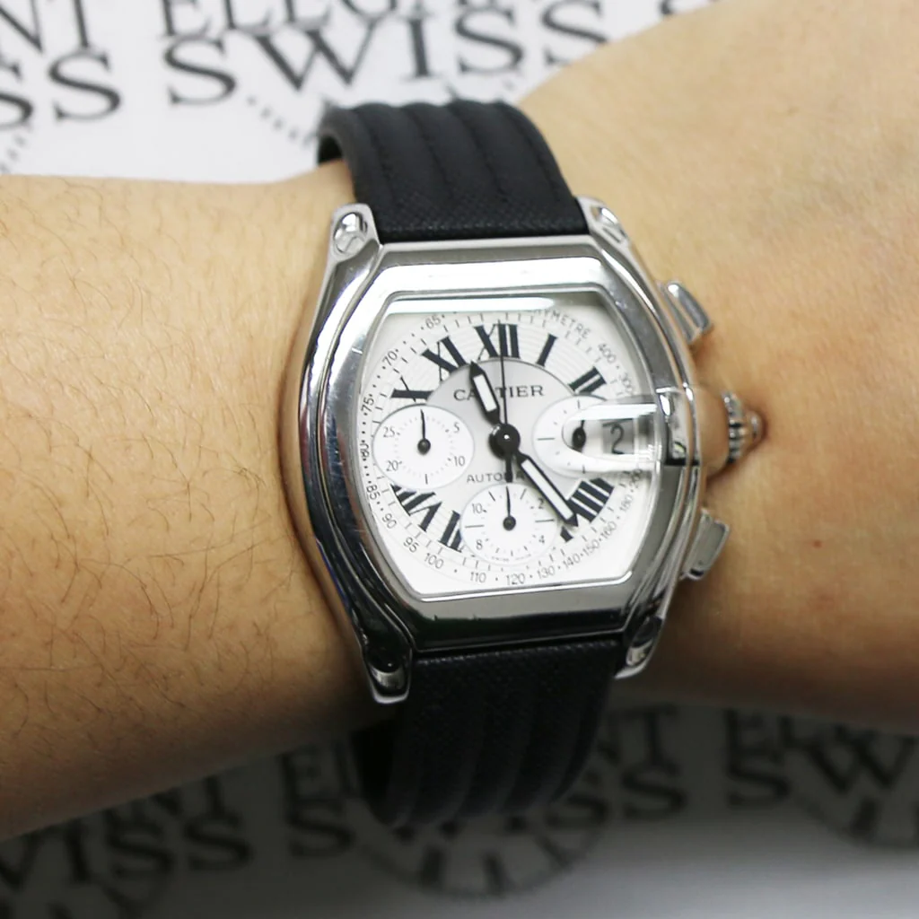 Cartier Roadster Chrono XL Factory Silver Roman Dial 43MM Automatic Stainless Steel Mens Watch W62019X6 - Image 3