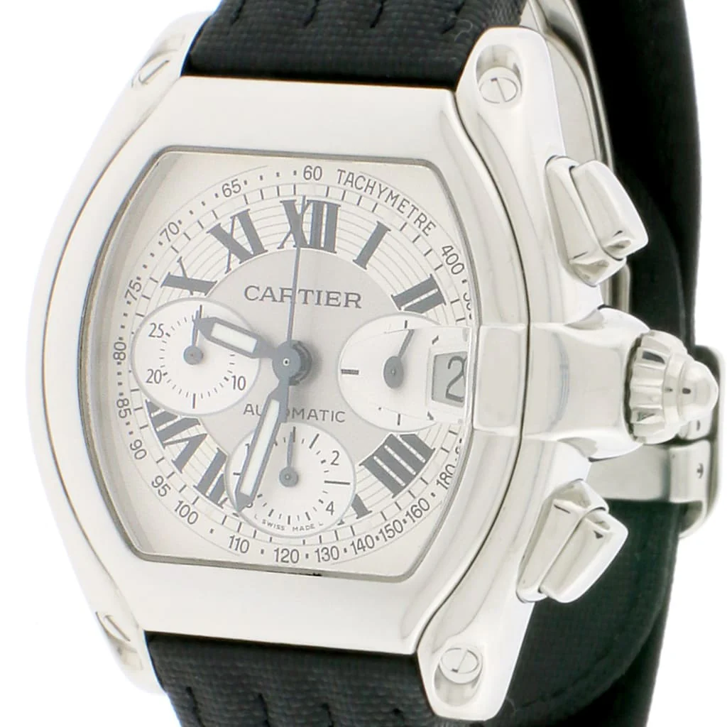 Cartier Roadster Chrono XL Factory Silver Roman Dial 43MM Automatic Stainless Steel Mens Watch W62019X6 - Image 5