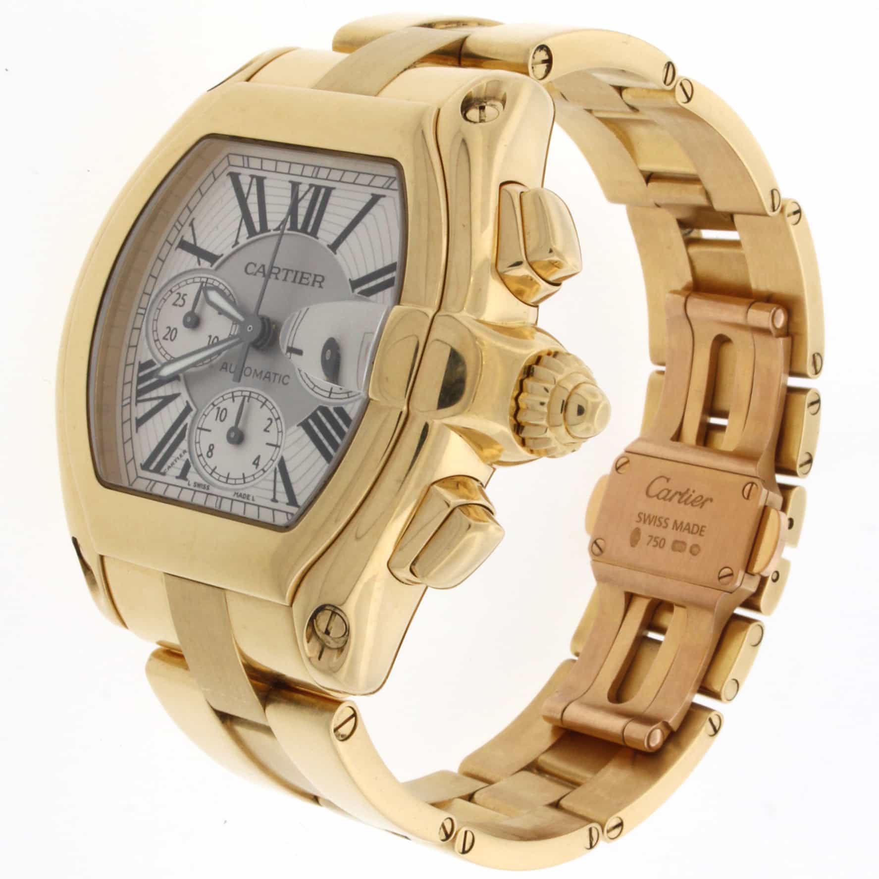 Cartier Roadster Chronograph 18K Yellow Gold Automatic Mens Watch W62021Y2 - Image 5