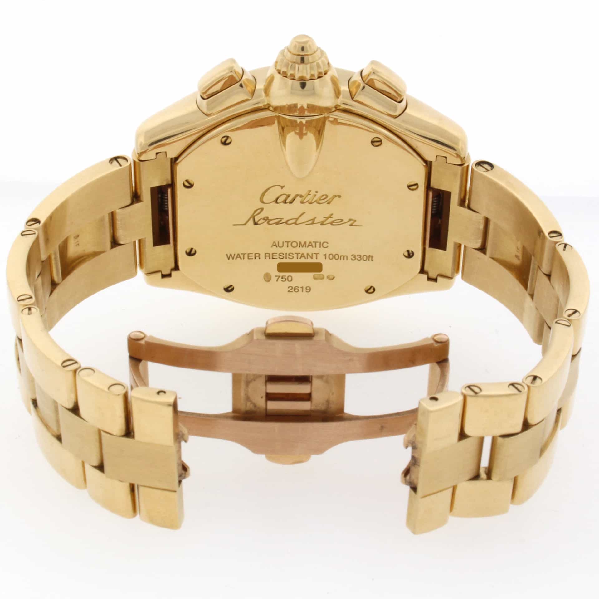 Cartier Roadster Chronograph 18K Yellow Gold Automatic Mens Watch W62021Y2 - Image 9