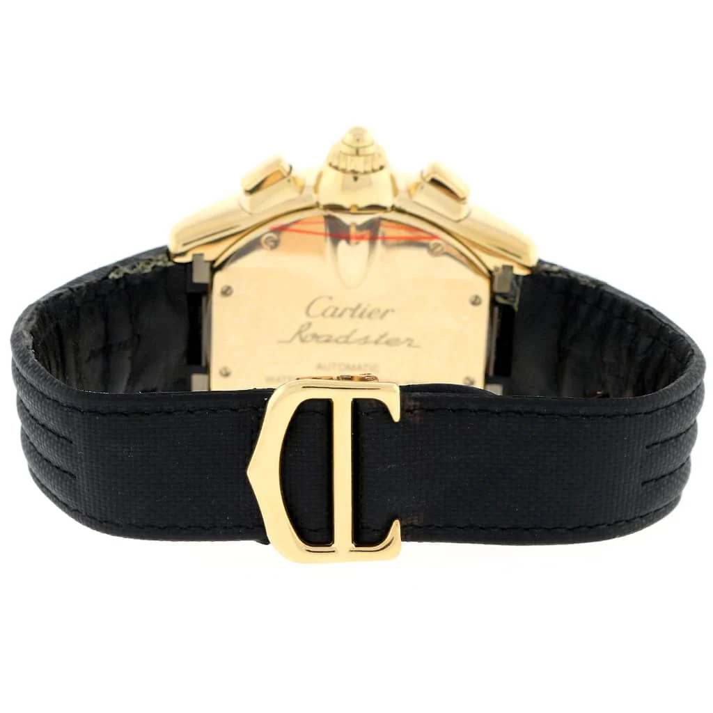 Cartier Roadster Chronograph 18K Yellow Gold Extra Large 49MM Automatic Silver Roman Dial Mens Watch W62021Y2 - Image 7