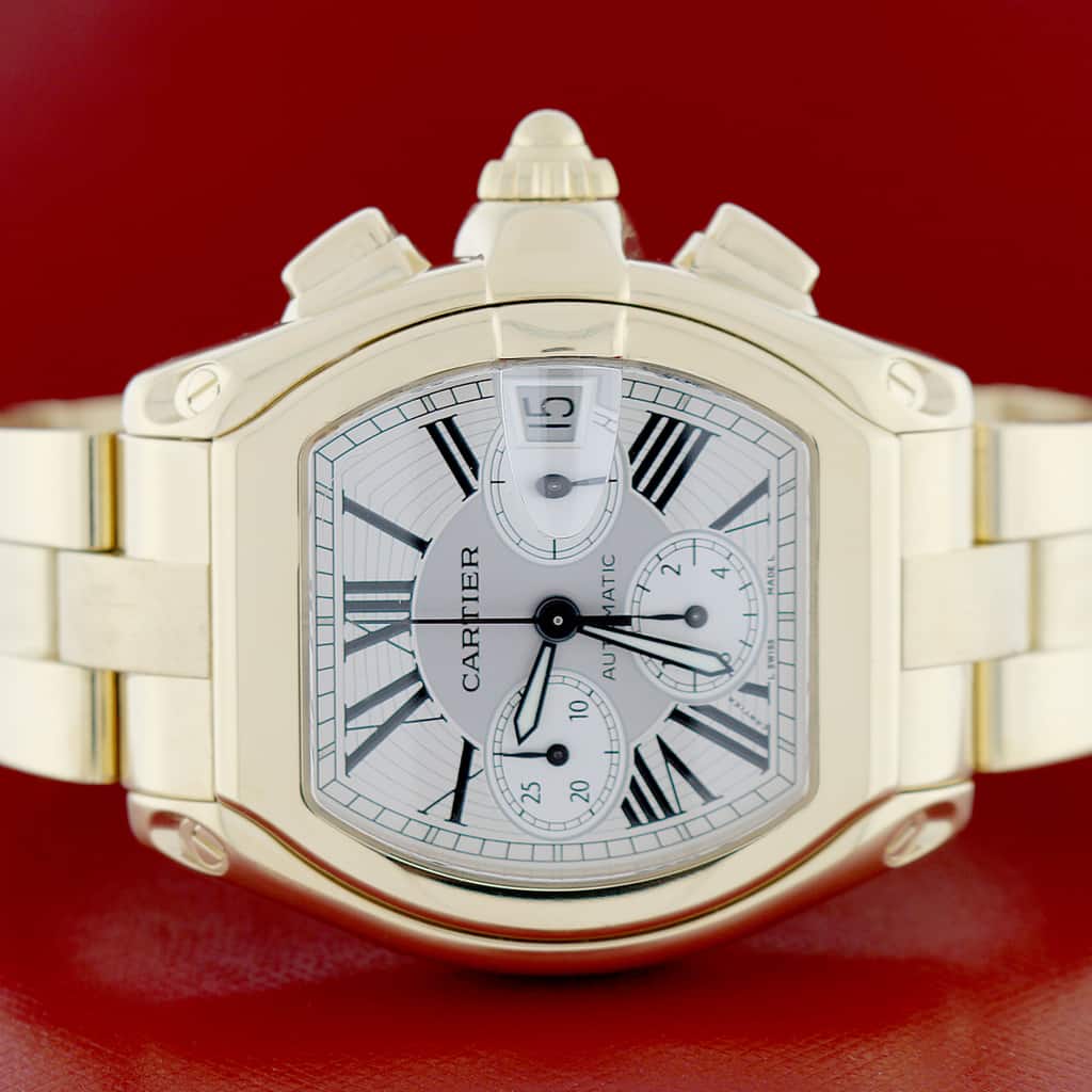 Cartier Roadster Chronograph 18K Yellow Gold Extra Large 49MM Roman Dial Automatic Mens Watch W62021Y2 - Image 2