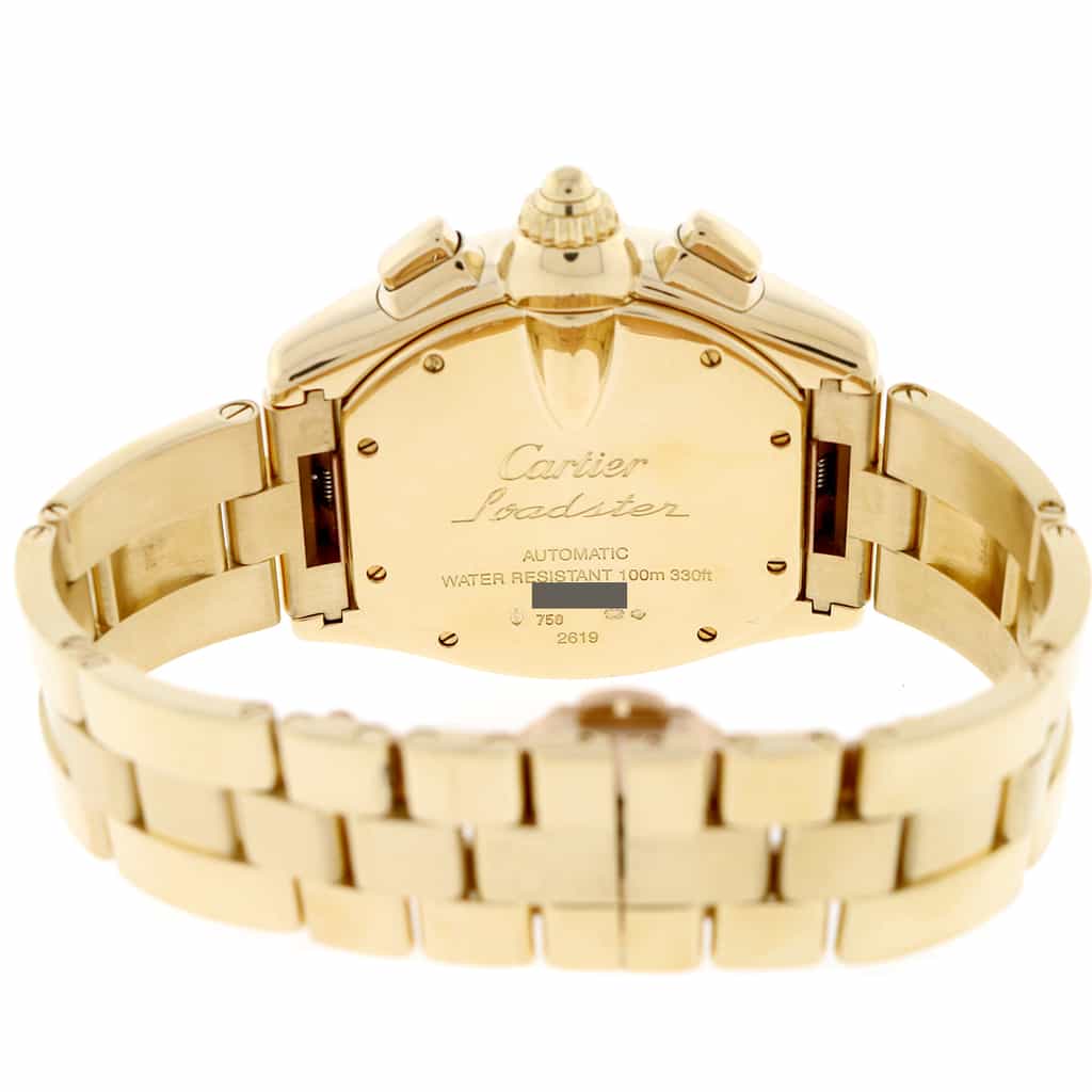 Cartier Roadster Chronograph 18K Yellow Gold Extra Large 49MM Roman Dial Automatic Mens Watch W62021Y2 - Image 6