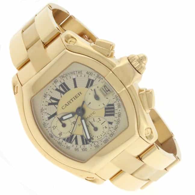 Cartier Roadster Chronograph 18K Yellow Gold Extra Large Automatic Mens Watch W62021Y2 - Image 2