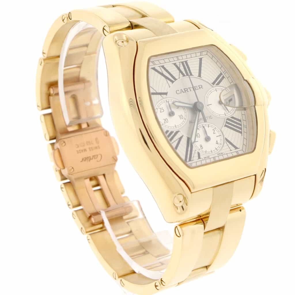 Cartier Roadster Chronograph 18K Yellow Gold XL 43mm Automatic Watch W62021Y2 Box Papers - Image 3