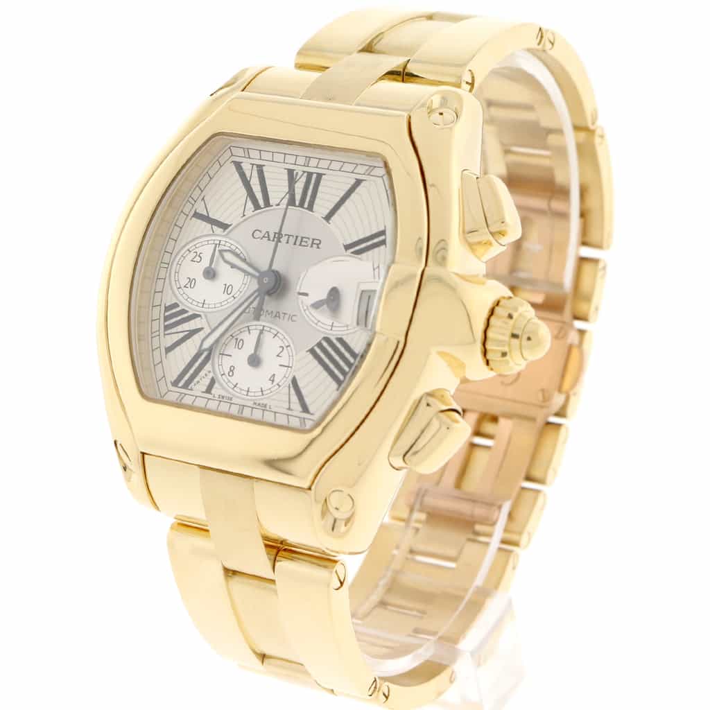 Cartier Roadster Chronograph 18K Yellow Gold XL 43mm Automatic Watch W62021Y2 Box Papers - Image 4