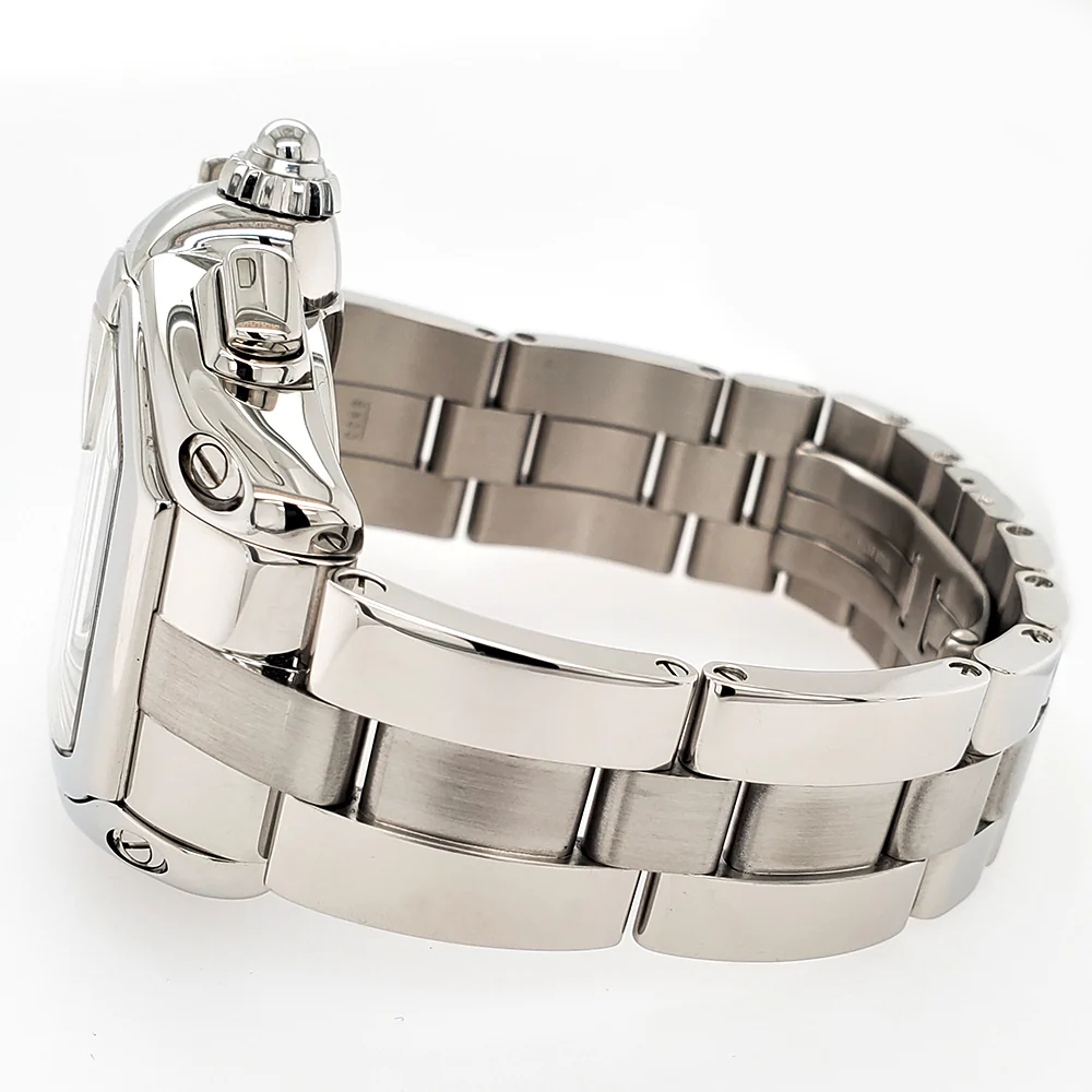 Cartier Roadster Chronograph XL 43mm Silver Roman Dial Steel Watch W62019X6 Box Papers - Image 5