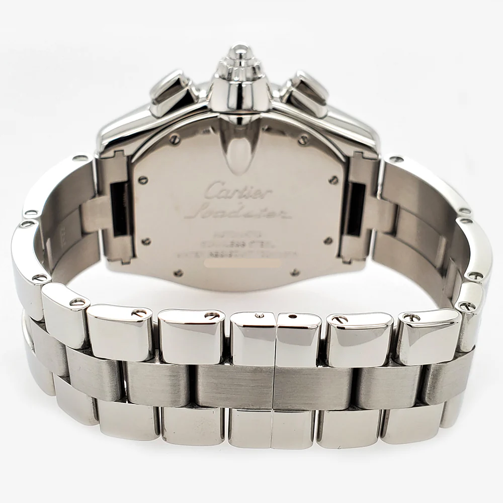 Cartier Roadster Chronograph XL 43mm Silver Roman Dial Steel Watch W62019X6 Box Papers - Image 6