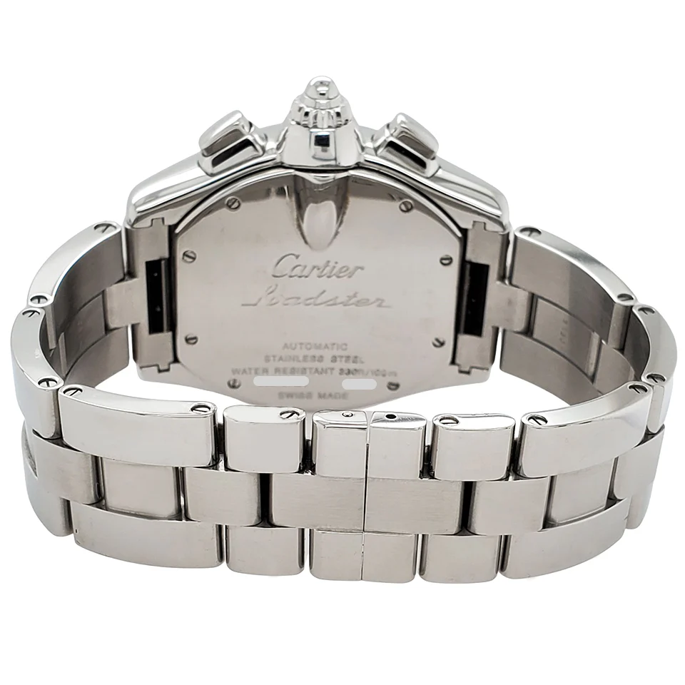 Cartier Roadster Chronograph XL 43mm Black Roman Dial Steel Watch W62020X6 - Image 4