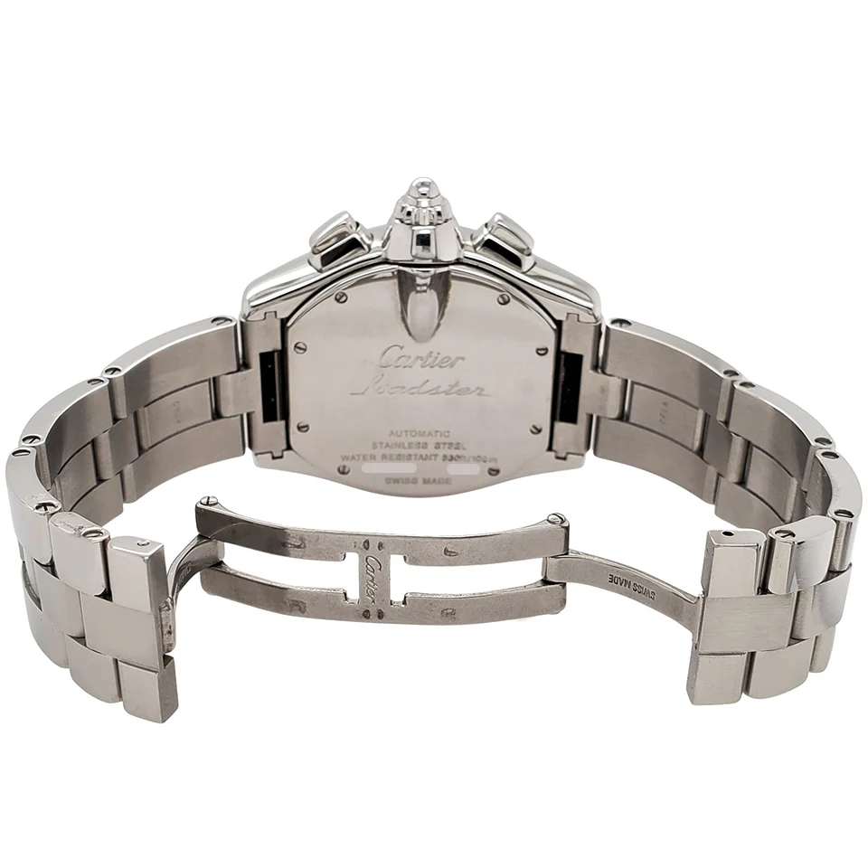 Cartier Roadster Chronograph XL 43mm Black Roman Dial Steel Watch W62020X6 - Image 5
