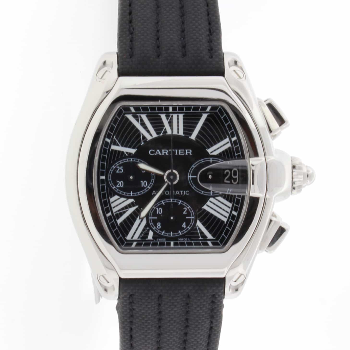 Cartier Roadster Chronograph XL Automatic Stainless Steel Mens Watch W62019X6