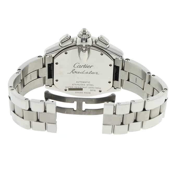 Cartier Roadster Chronograph XL Silver Roman Dial Automatic Stainless Steel Mens Watch W62019X6 - Image 7
