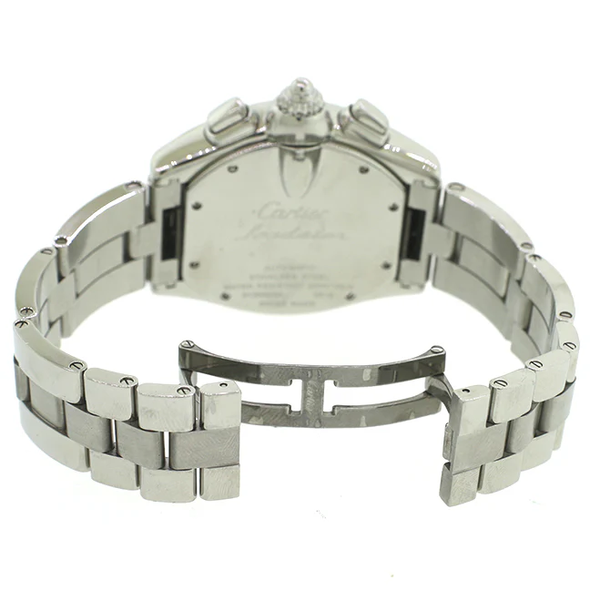 Cartier Roadster Chronograph XL Silver Roman Dial Mens Watch W62019X6 - Image 5