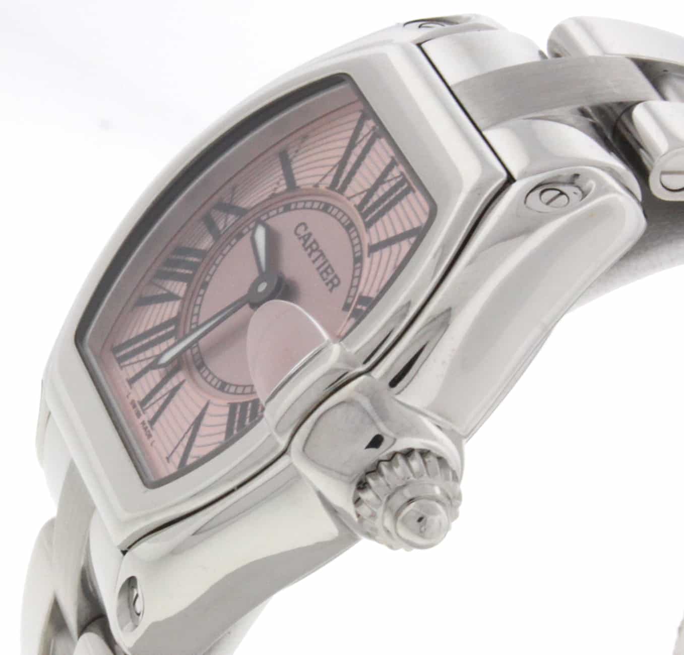 Cartier Roadster Ladies Pink Sunray Dial 30MM Stainless Steel Watch W62017V3 - Image 7