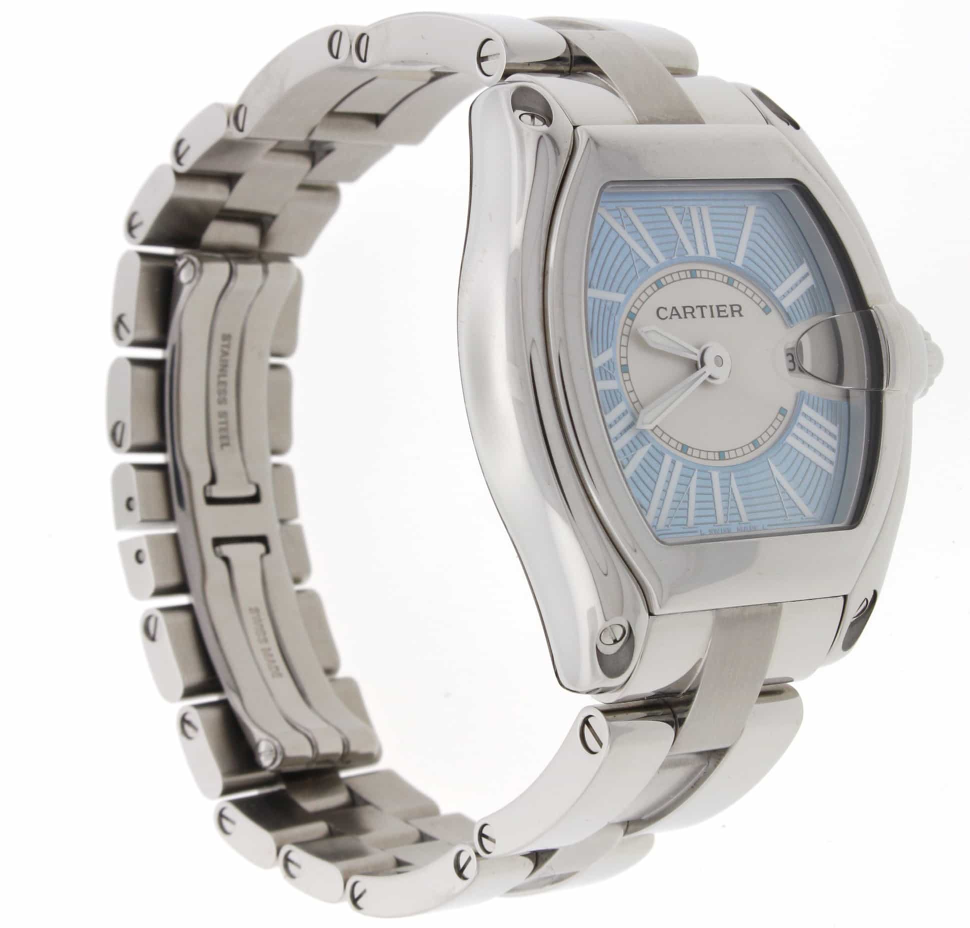 Cartier Roadster Ladies Sky Blue Dial 30MM Stainless Steel Watch W62053V3 - Image 5