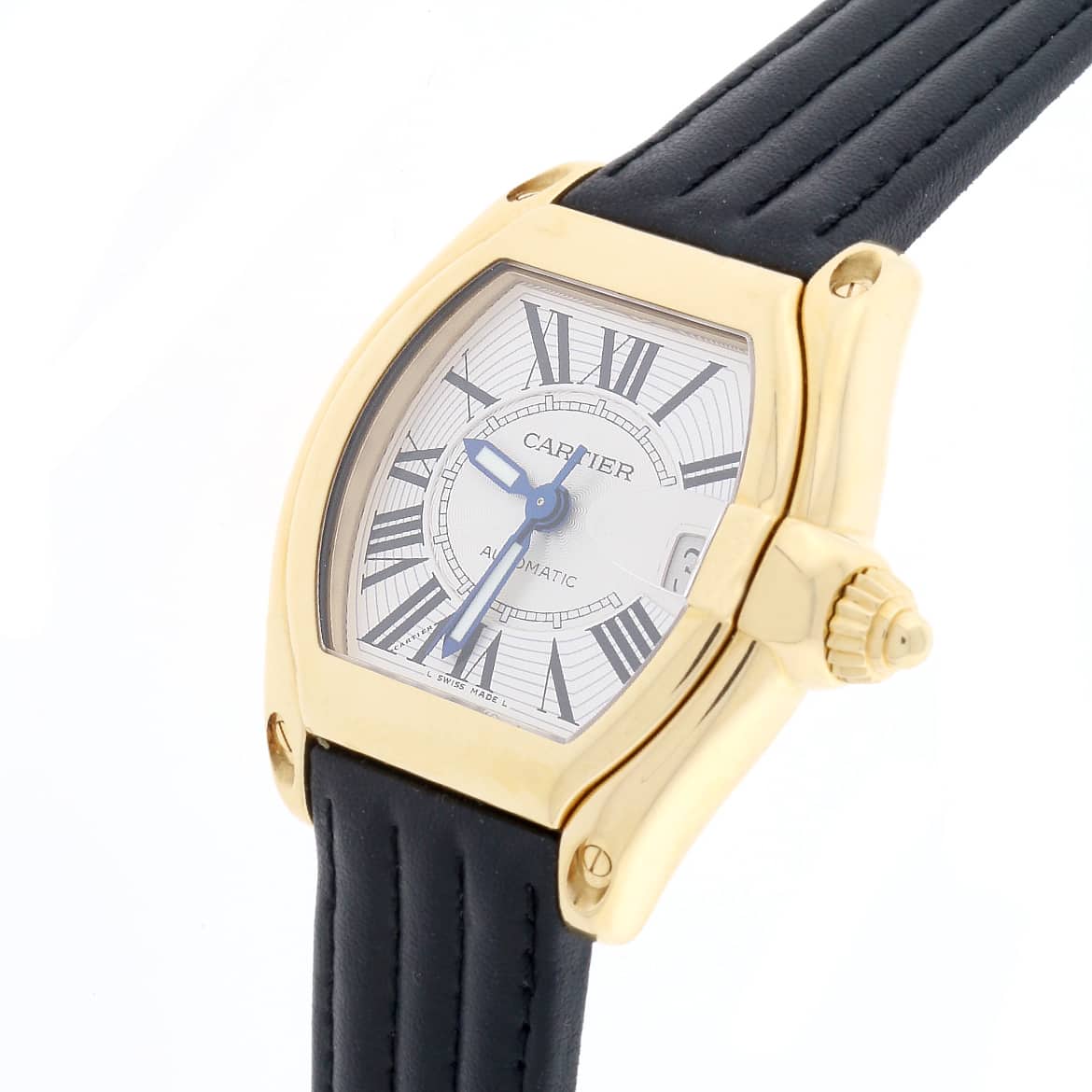 Cartier Roadster Large 18K Yellow Gold Silver Roman Dial Automatic Mens Watch W62005V1 - Image 4