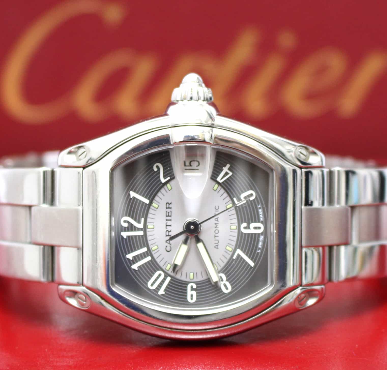 Cartier Roadster Large Gray Arabic Numeral Dial Stainless Steel Mens Watch W62025V3 - Image 2