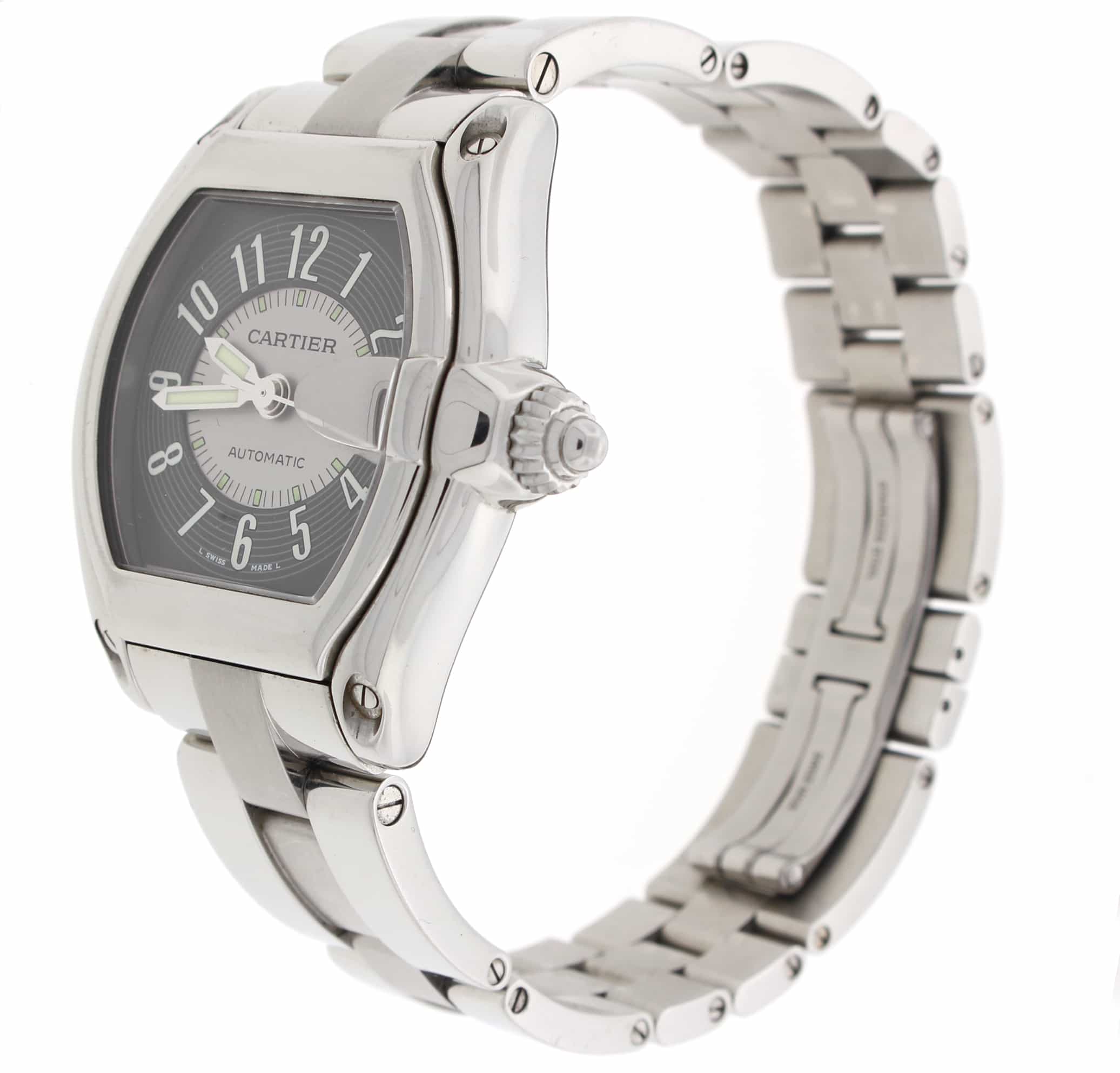 Cartier Roadster Large Gray Arabic Numeral Dial Stainless Steel Mens Watch W62025V3 - Image 6