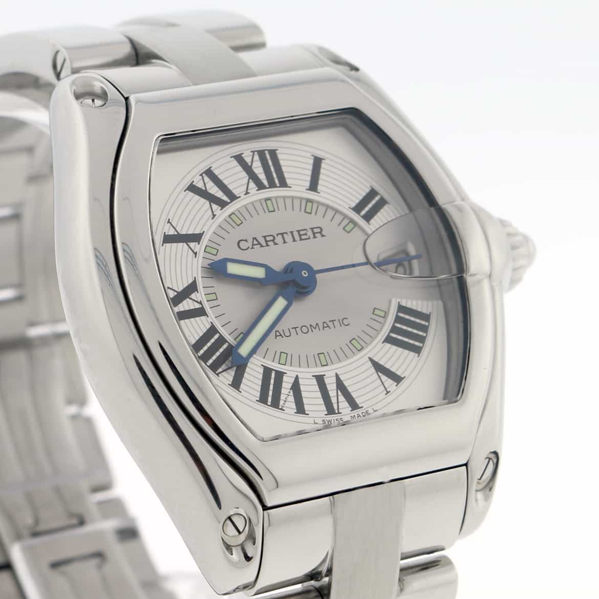 Cartier Roadster Large Silver Roman Dial Automatic Stainless Steel Mens Watch W62025V3 - Image 6