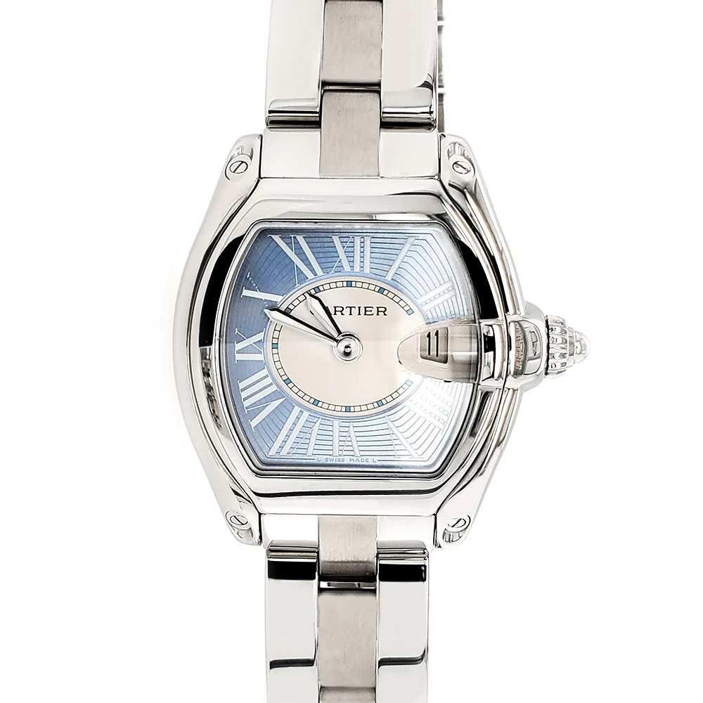 Cartier Roadster Light Blue Sunray Dial Ladies Steel Watch 2675