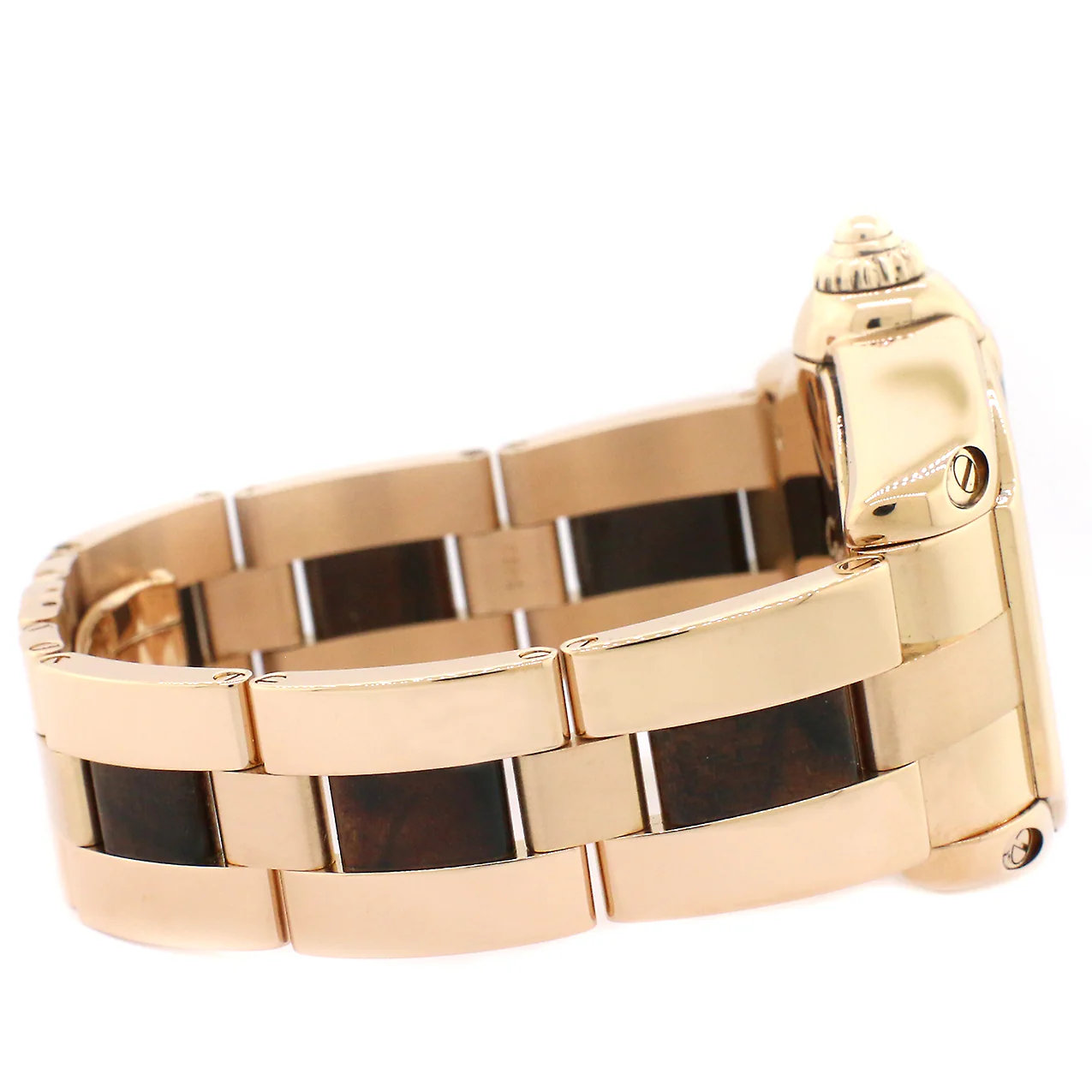 Cartier Roadster Rose Gold Watch with Walnut Burl Wood Dial/Wood and Gold Bracelet/W6206001 - Image 5