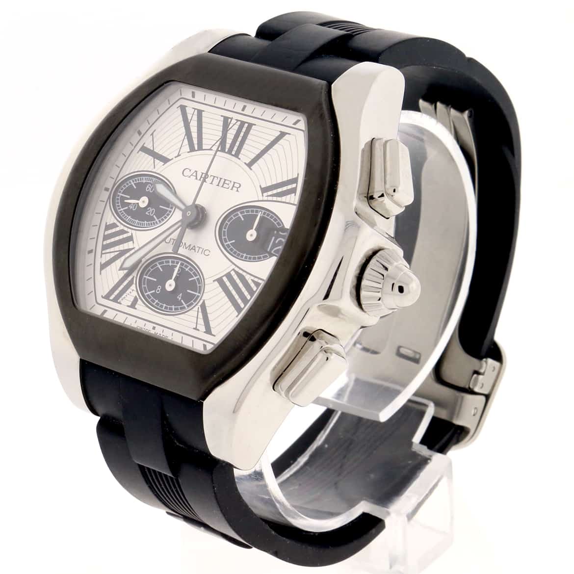 Cartier Roadster S Chronograph 49MM Silver Roman Dial Automatic Stainless Steel Mens Watch W6206020 - Image 4
