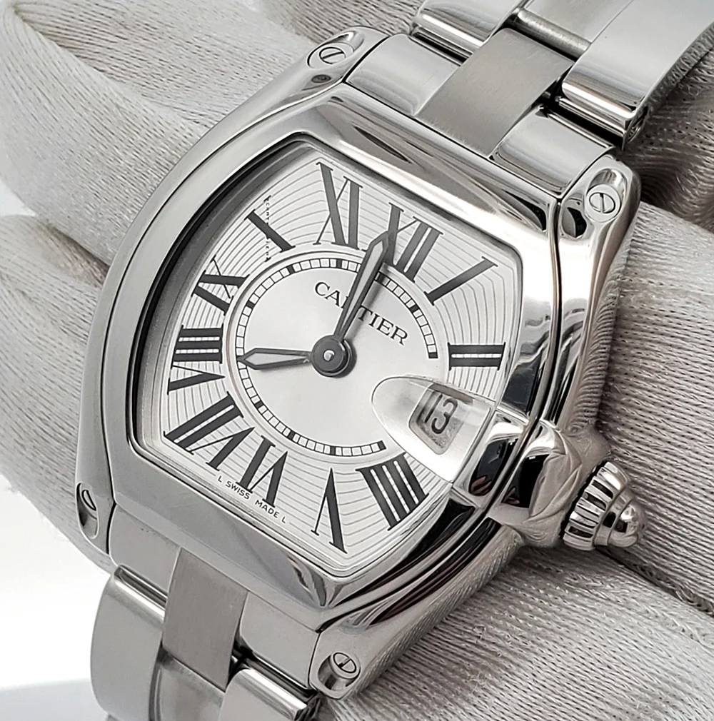 Cartier Roadster Silver 30mm Roman Dial Stainless Steel Ladies Watch W62016V3 2675 - Image 2