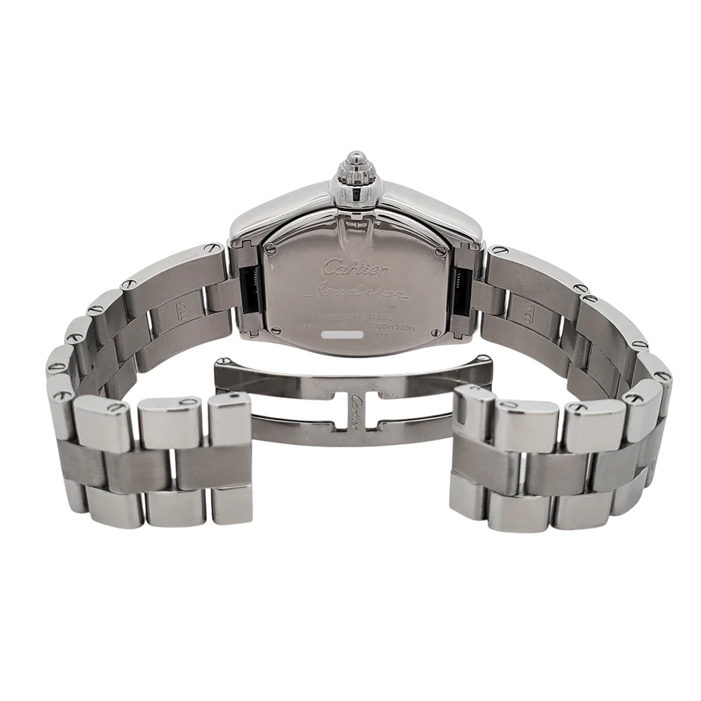 Cartier Roadster Silver 30mm Roman Dial Steel Ladies Watch W62016V3 2675 - Image 6