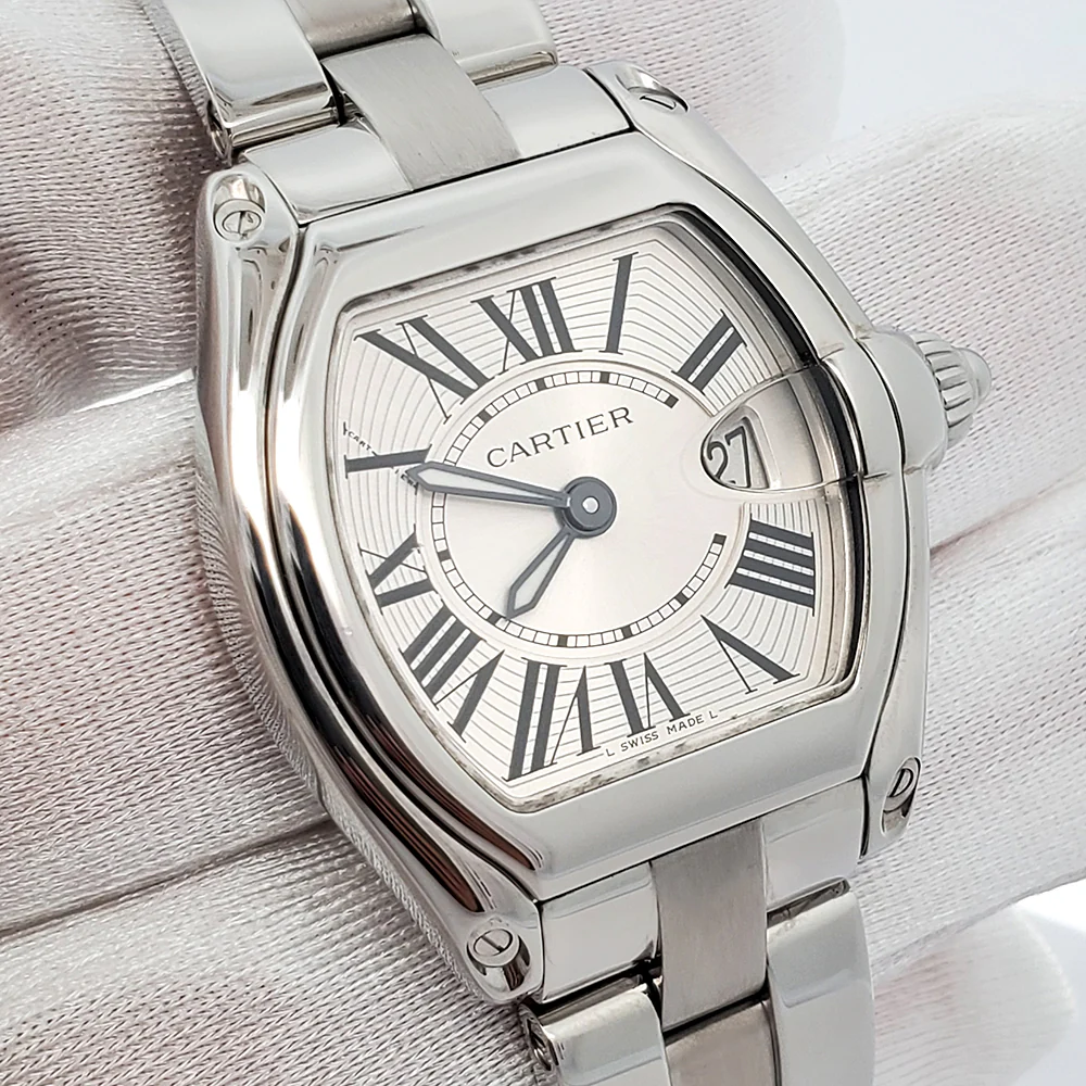 Cartier Roadster Silver 30mm Roman Dial Steel Ladies Watch W62016V3 2675 - Image 2