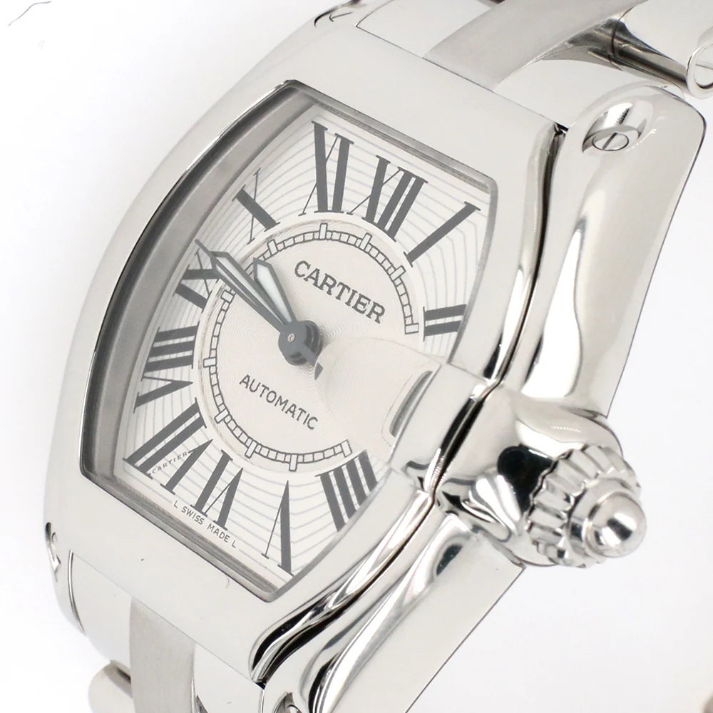 Cartier Roadster Silver Guilloché Large Stainless Steel Watch W62025V3 - Image 3