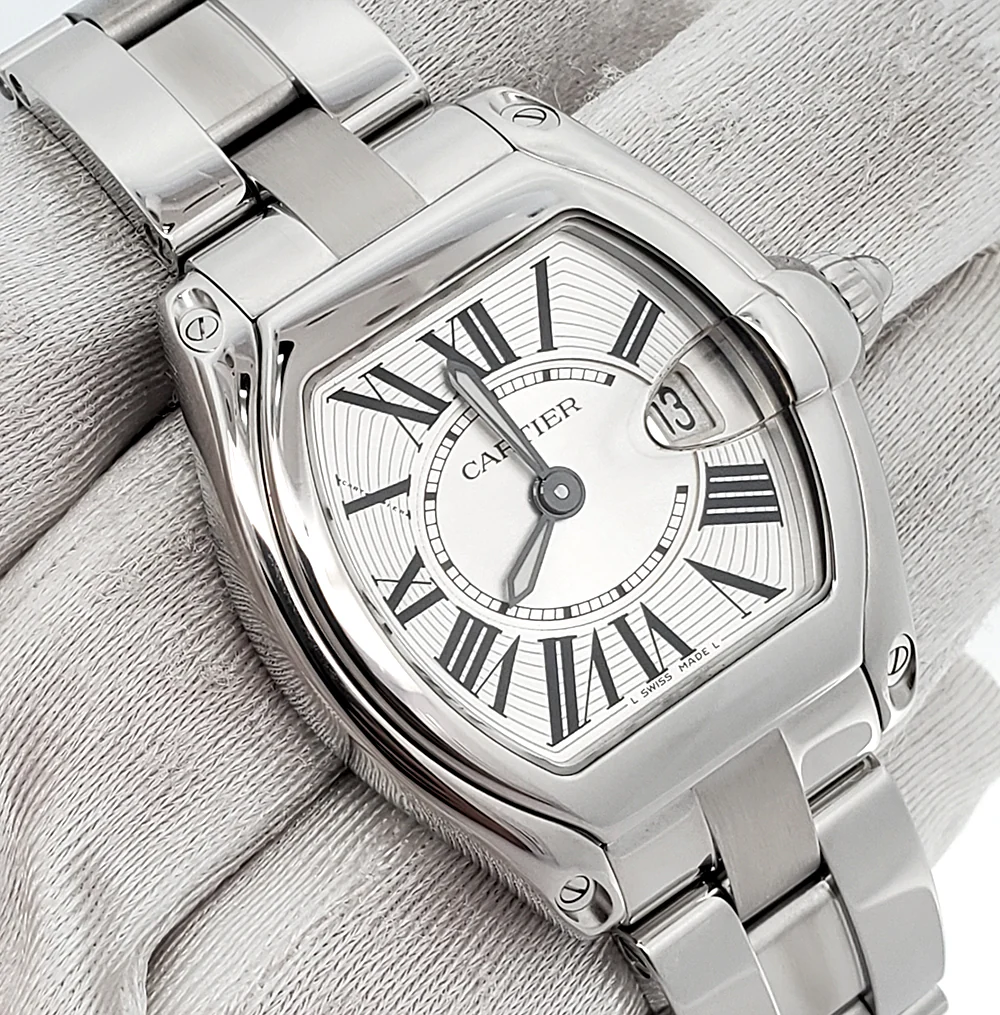 Cartier Roadster Silver Roman Dial Stainless Steel Ladies Watch W62016V3 2675 - Image 3