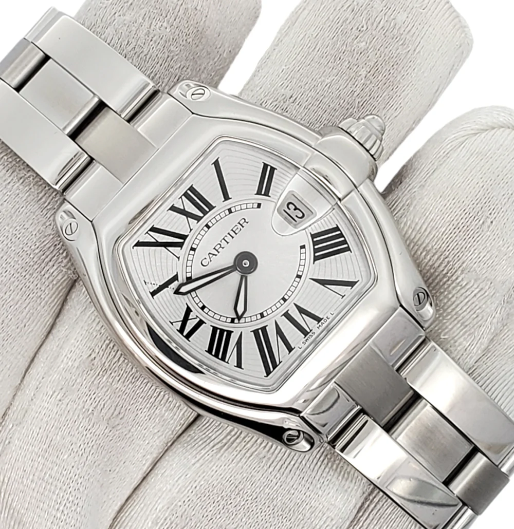 Cartier Roadster Silver Roman Dial Stainless Steel Ladies Watch W62016V3 2675 - Image 4