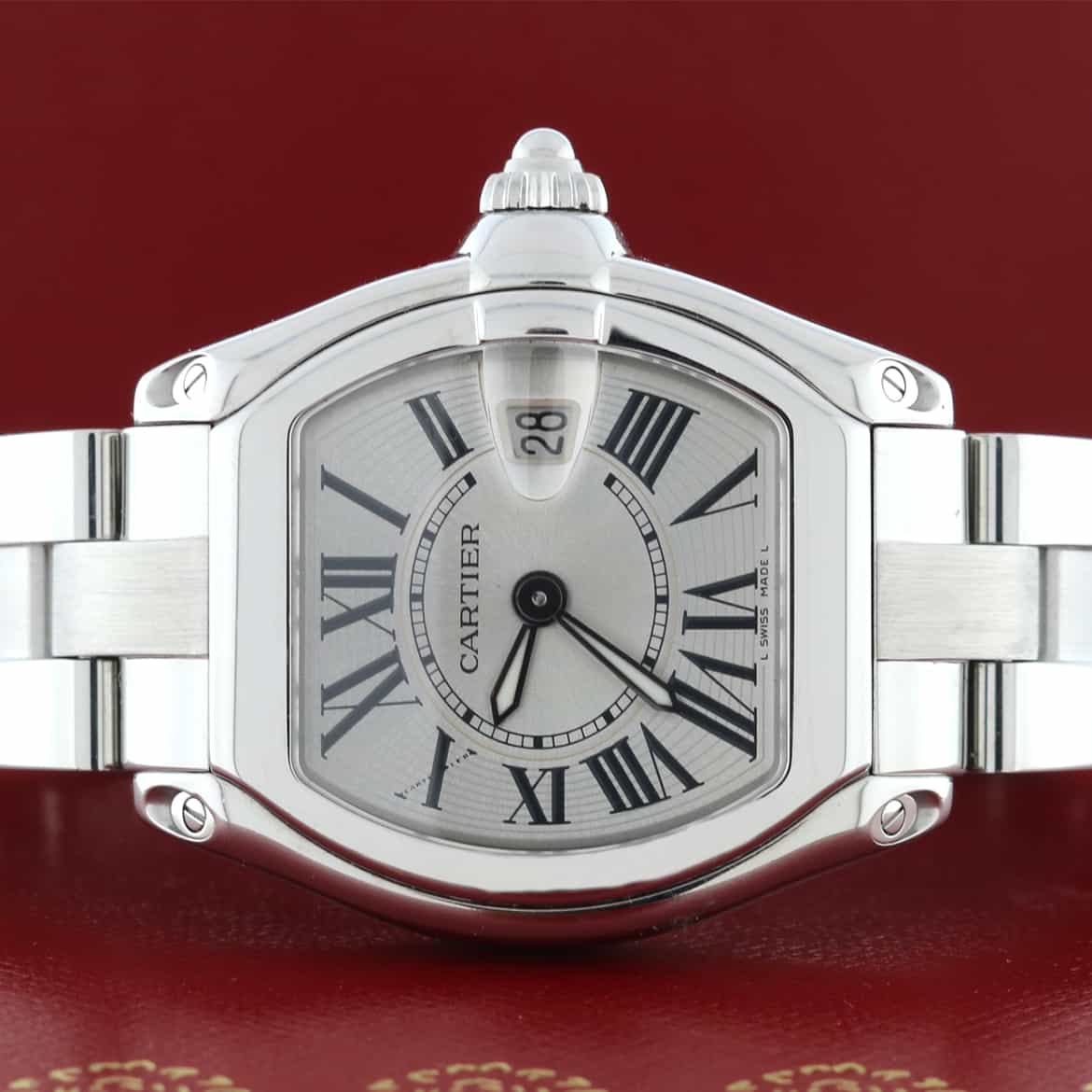 Cartier Roadster Silver Sunray Roman Dial Stainless Steel Ladies Watch W62016V3 - Image 2