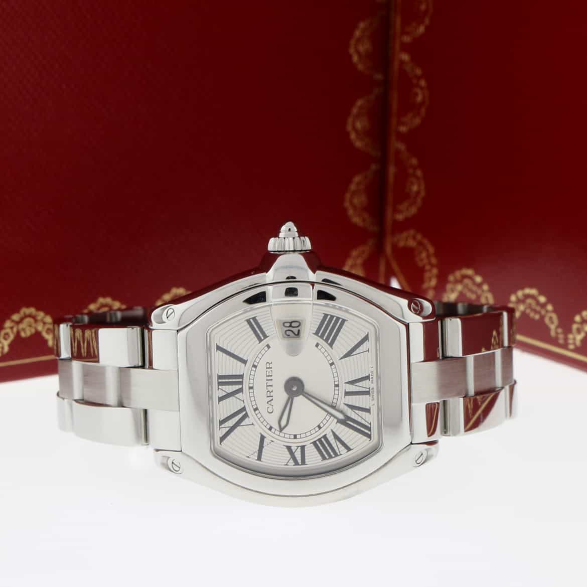Cartier Roadster Silver Sunray Roman Dial Stainless Steel Ladies Watch W62016V3 - Image 3