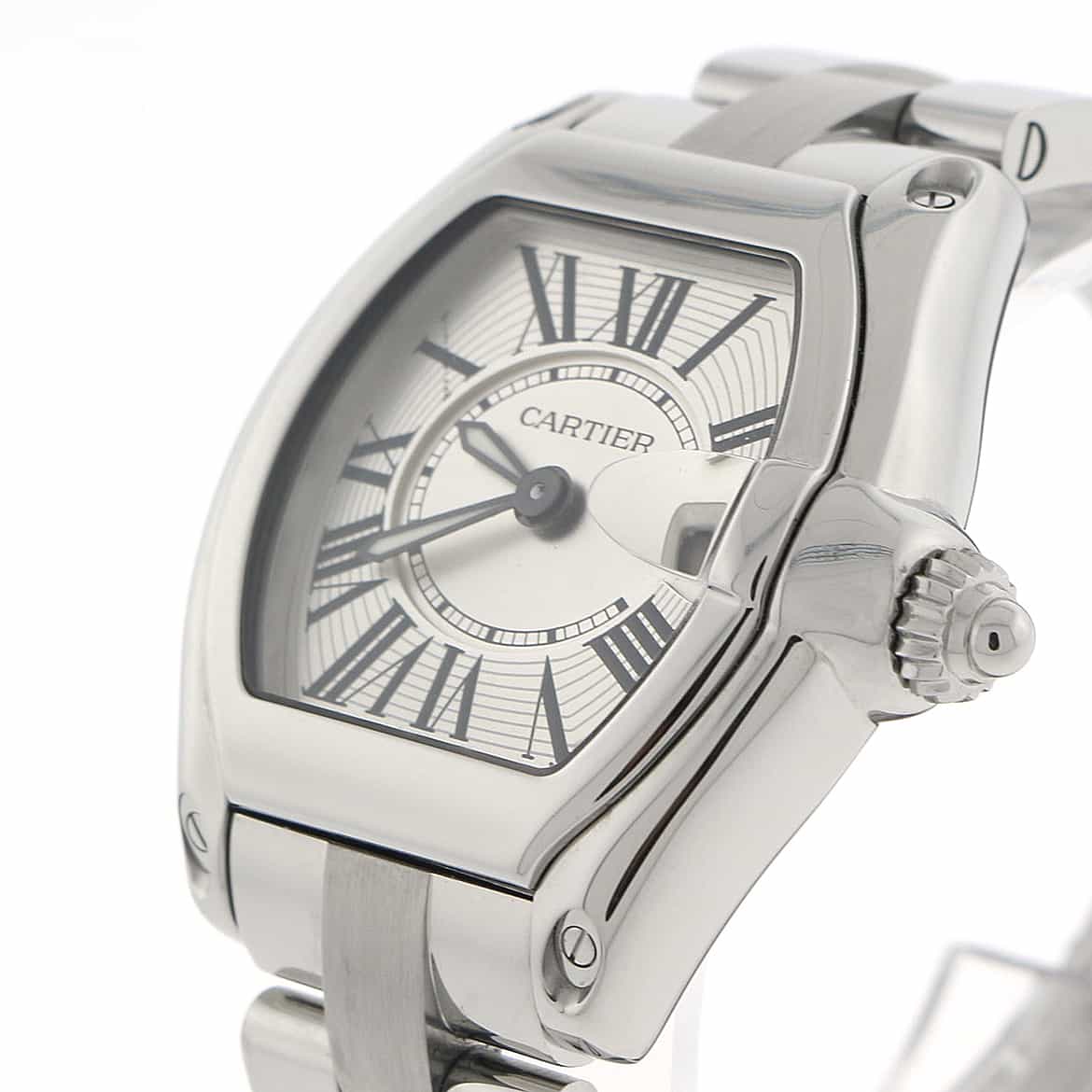 Cartier Roadster Silver Sunray Roman Dial Stainless Steel Ladies Watch W62016V3 - Image 5