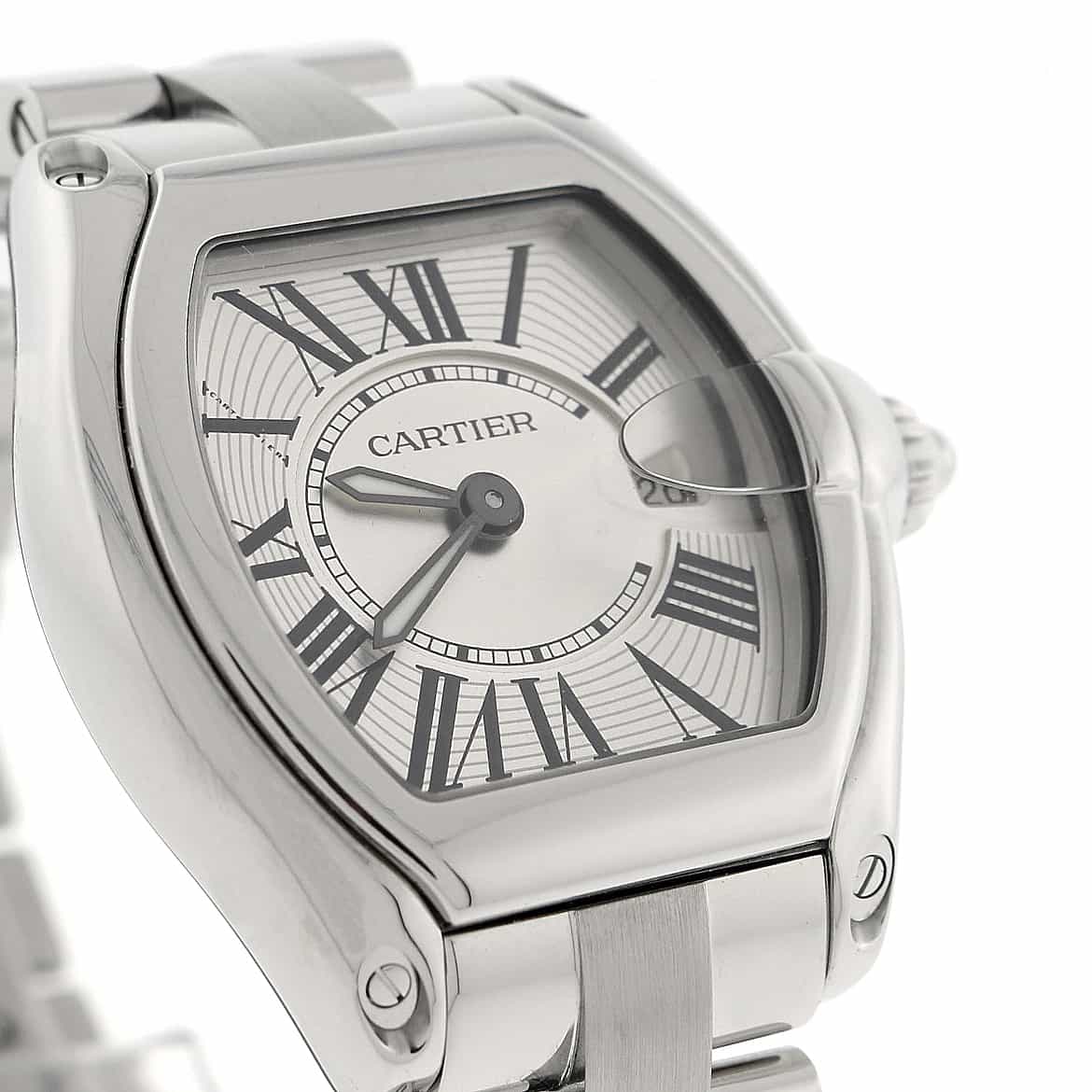 Cartier Roadster Silver Sunray Roman Dial Stainless Steel Ladies Watch W62016V3 - Image 6