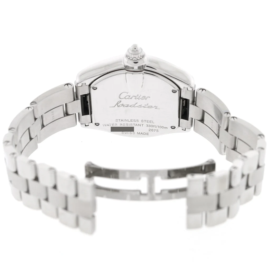 Cartier Roadster Small Pink Sunray Roman Dial 30MM Stainless Steel Ladies Watch W62017V3 - Image 6