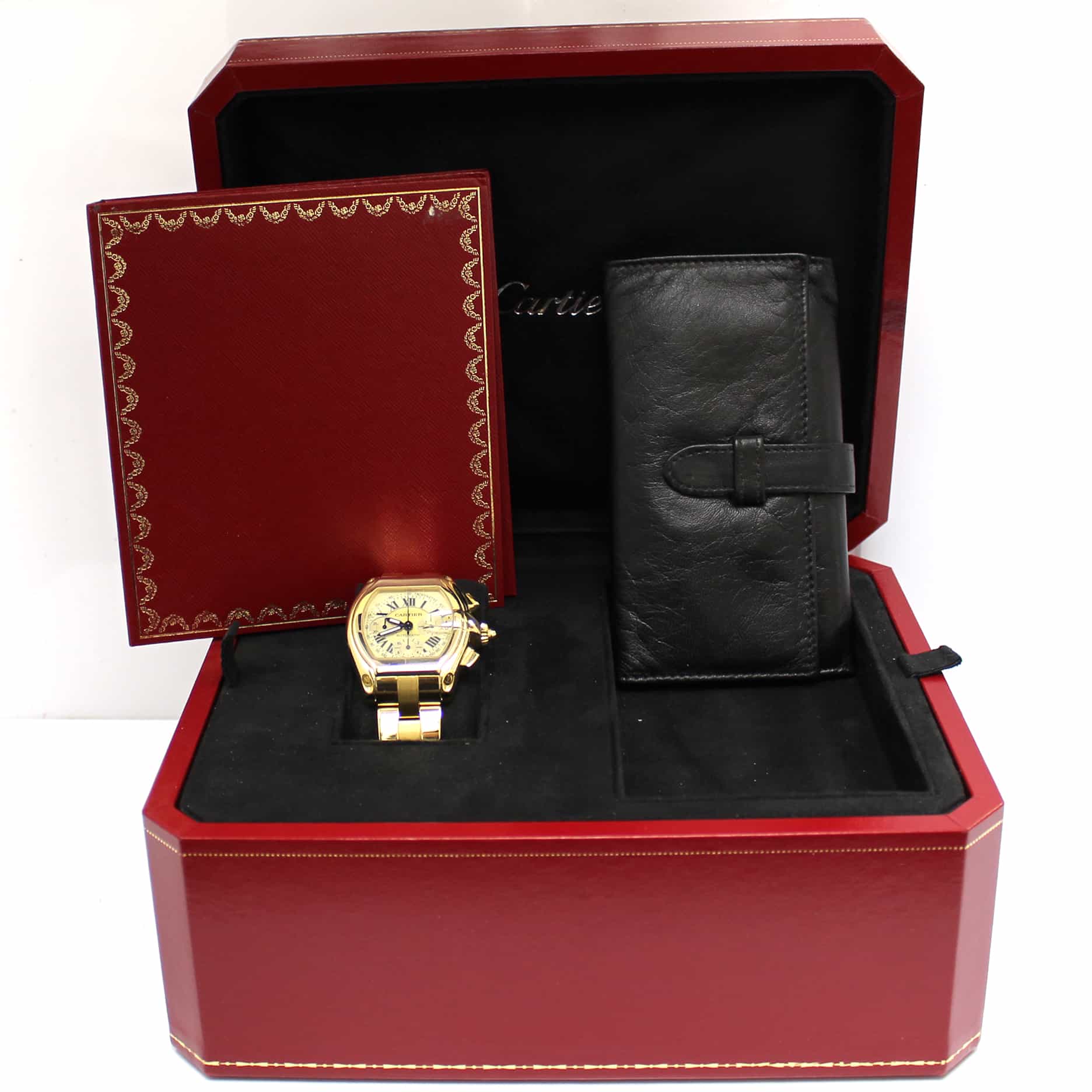 Cartier Roadster XL Chronograph 18K Yellow Gold Automatic Mens Watch 2619 - Image 3