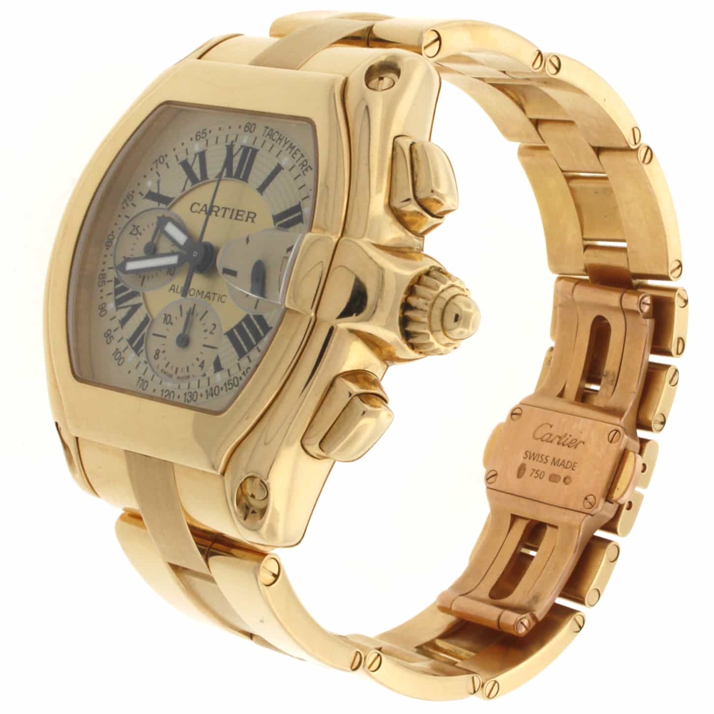 Cartier Roadster XL Chronograph 18K Yellow Gold Automatic Mens Watch 2619 - Image 5