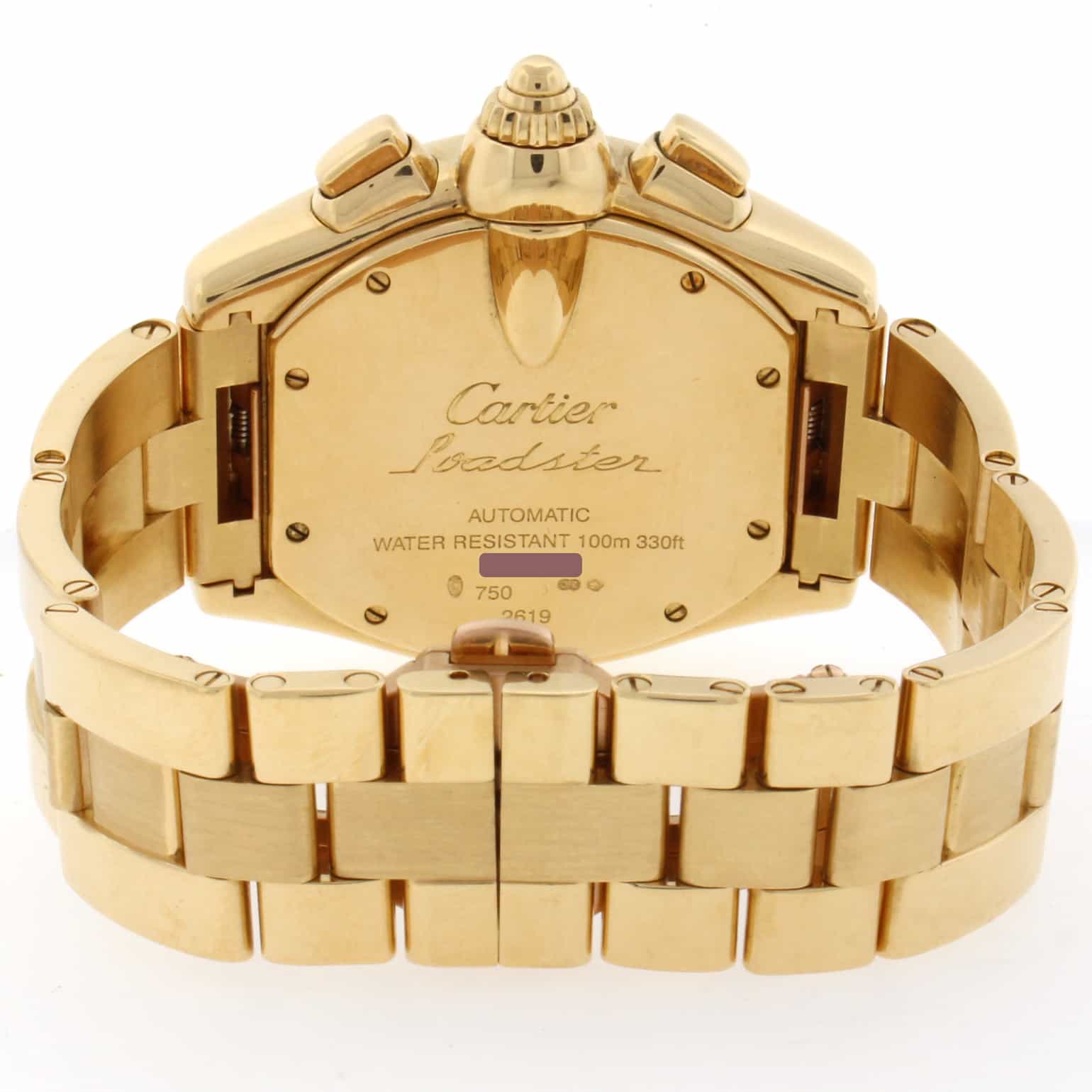 Cartier Roadster XL Chronograph 18K Yellow Gold Automatic Mens Watch 2619 - Image 7