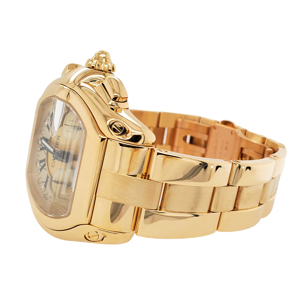 Cartier Roadster XL Chronograph 43mm Champagne Dial 18K Yellow Gold Watch 2619 - Image 3