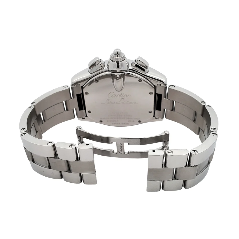 Cartier Roadster XL Chronograph 43mm Silver Roman Steel Watch W62019X6 2618 - Image 6