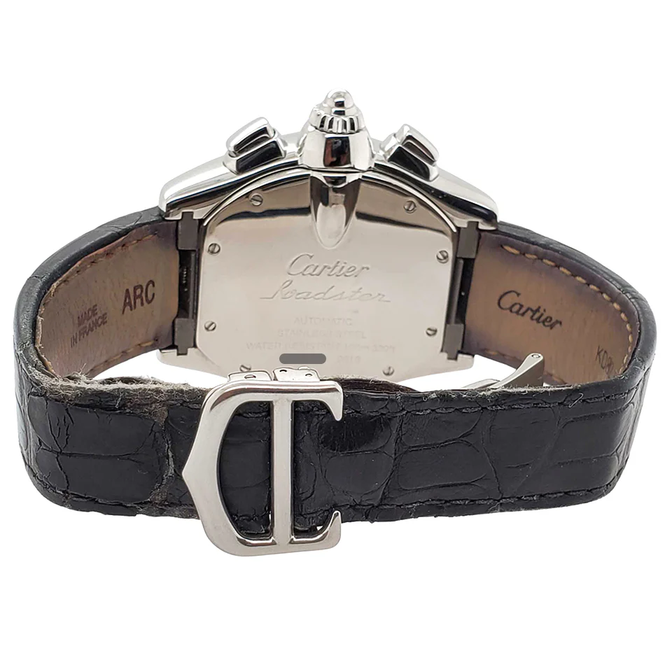 Cartier Roadster XL Chronograph 43mm Tachymeter Black Dial Steel Mens Watch 2618 Papers - Image 3