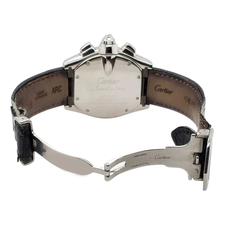 Cartier Roadster XL Chronograph 43mm Tachymeter Black Dial Steel Mens Watch 2618 Papers - Image 4