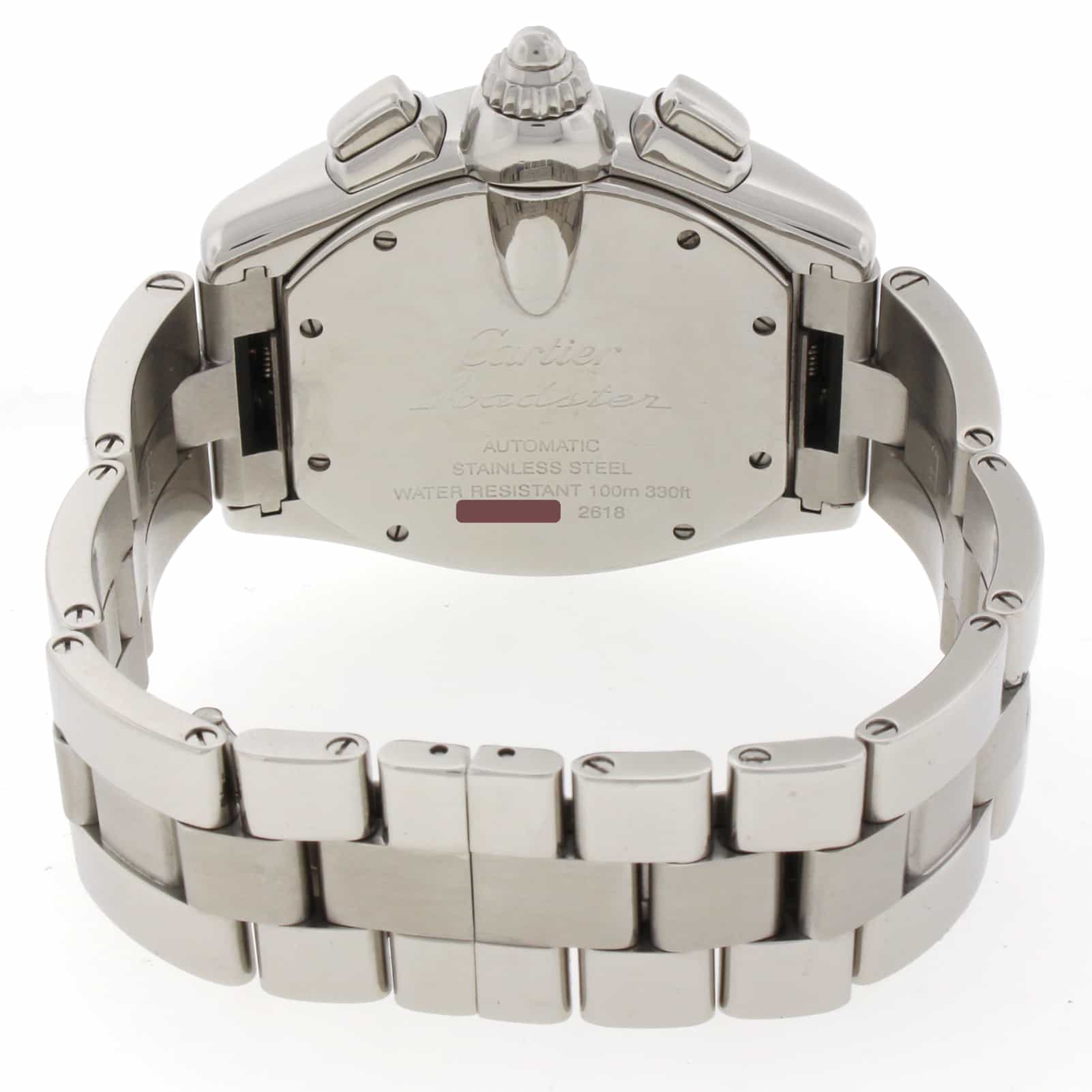 Cartier Roadster XL Chronograph Tachymeter Black Dial Steel Mens Watch 2618 - Image 6