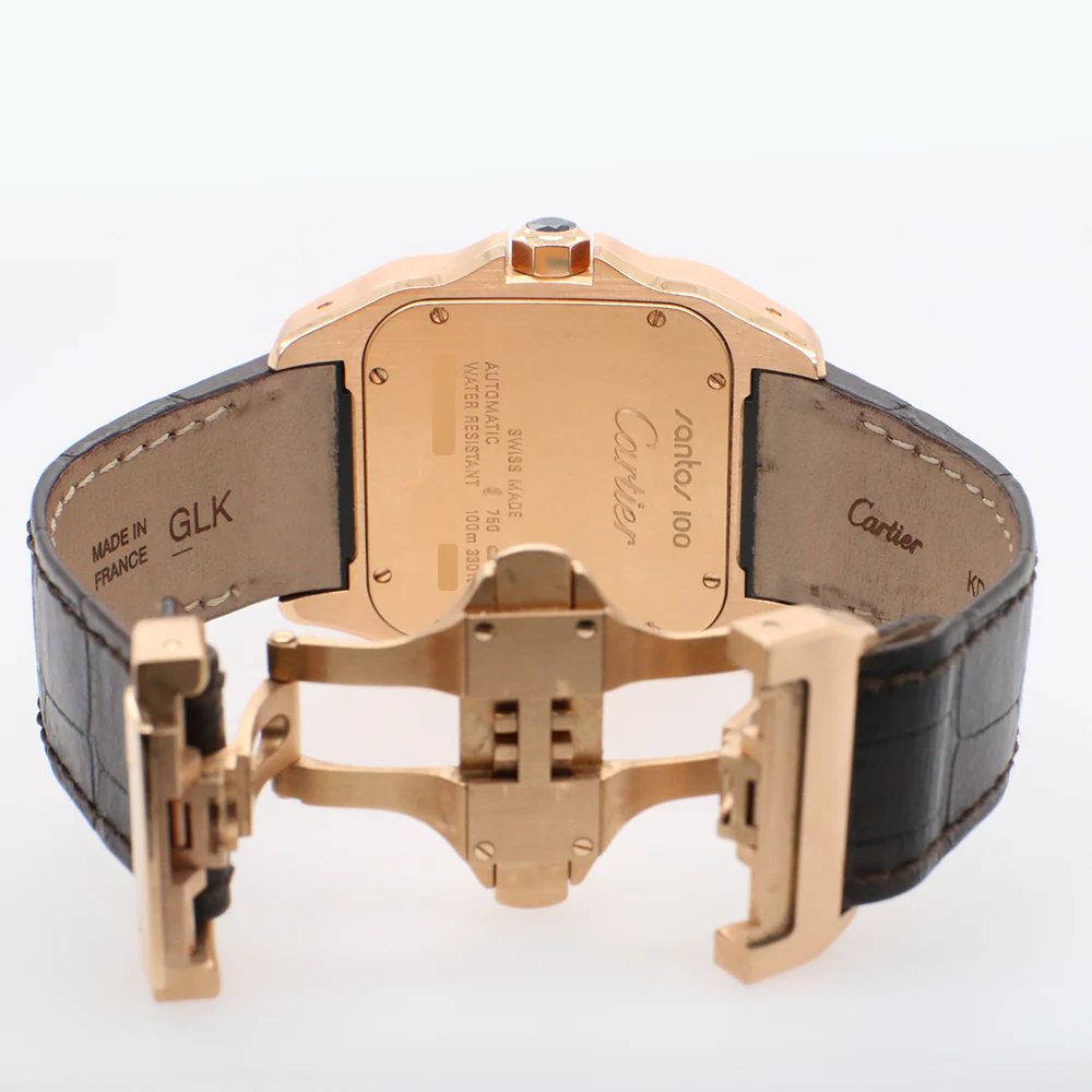Cartier Santos 100 38mm Rose Gold Watch with Roman Dial/Box/Papers 2792 - Image 6