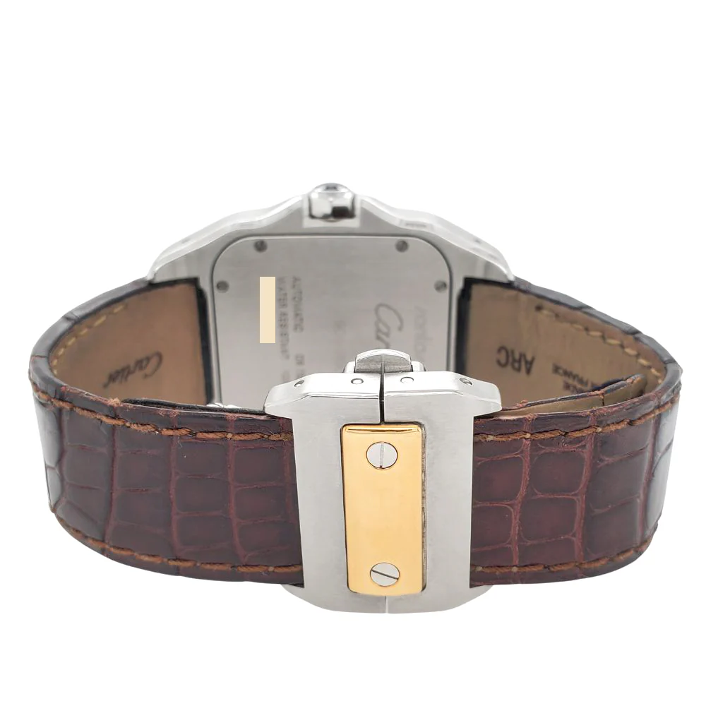 Cartier Santos 100 38mm Yellow Gold/Steel Silver White Dial Mens Watch 2656 W20072X7 - Image 5