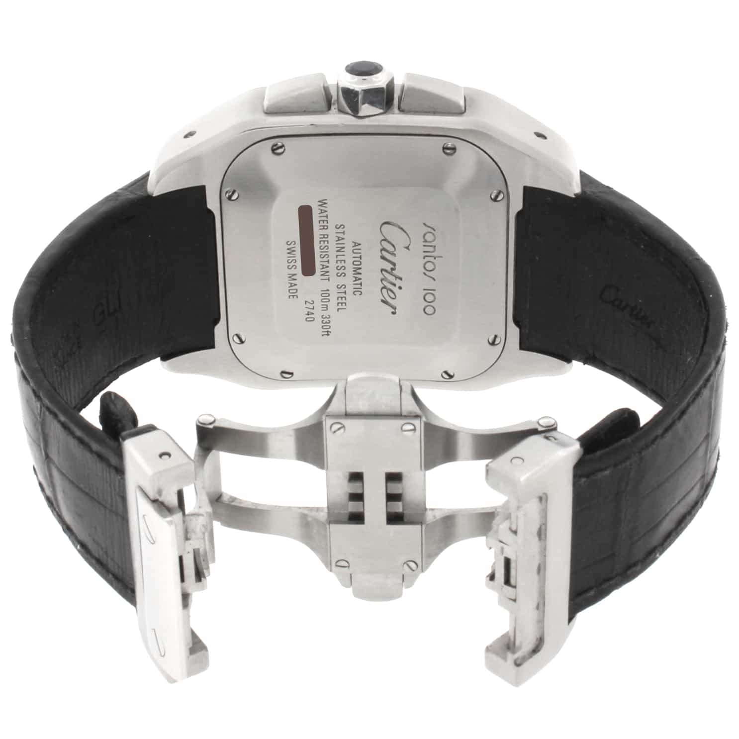 Cartier Santos 100 Chronograph XL Automatic Stainless Steel Mens Watch W20090X8 - Image 7