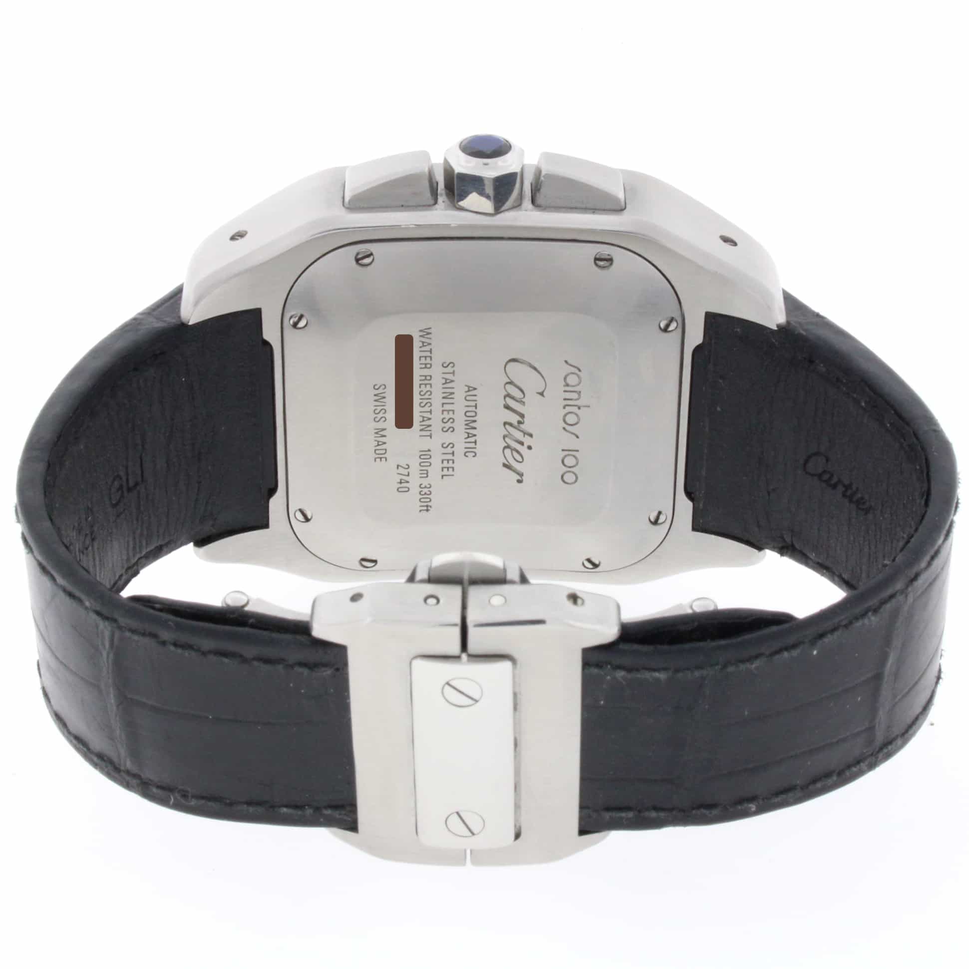 Cartier Santos 100 Chronograph XL Automatic Stainless Steel Mens Watch W20090X8 - Image 8