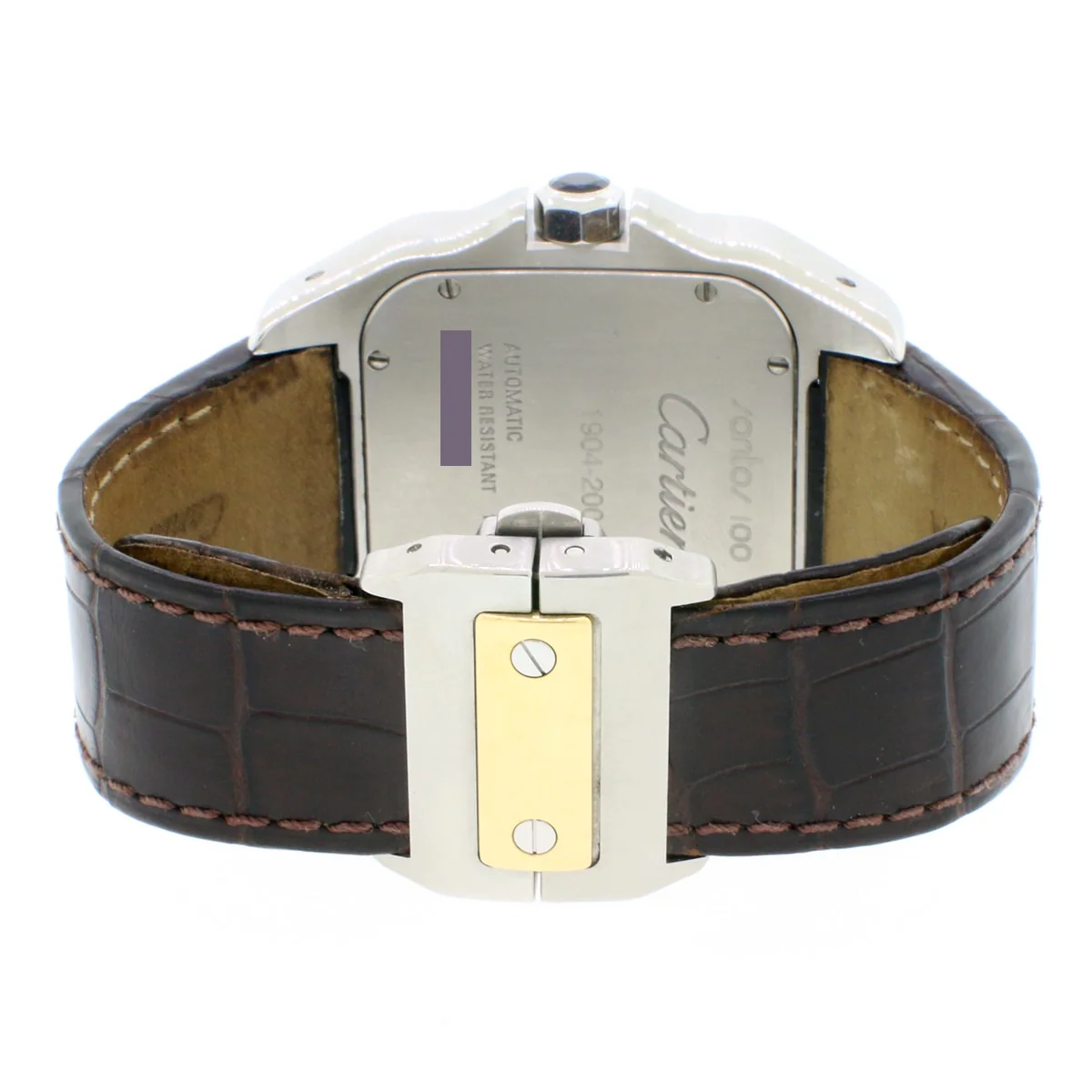 Cartier Santos 100 Large 2-Tone 18K Yellow Gold/Stainless Steel Factory Roman Dial Automatic Mens Watch W20072X7 - Image 6